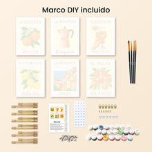 Cargar imagen en el visor de la galería, Mini Pintar por números 15x20cm (6 piezas) - Sol de Italia