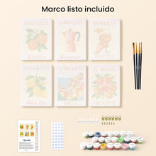 Cargar imagen en el visor de la galería, Mini Pintar por números 15x20cm (6 piezas) - Sol de Italia