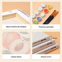 Cargar imagen en el visor de la galería, Mini Pintar por números 15x20cm (6 piezas) - Frutas del Jardín