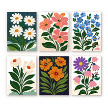 Cargar imagen en el visor de la galería, Mini Pintar por números 15x20cm (6 piezas) - Flores Gráficas Figured'Art