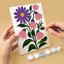 Cargar imagen en el visor de la galería, Mini Pintar por números 15x20cm (6 piezas) - Flores Gráficas