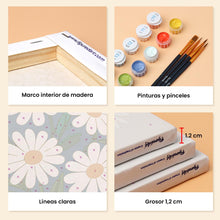 Cargar imagen en el visor de la galería, Mini Pintar por números 15x20cm (6 piezas) - Flores Gráficas