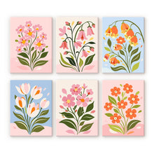 Cargar imagen en el visor de la galería, Mini Pintar por números 15x20cm (6 piezas) - Flores Primaverales Figured'Art