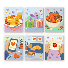 Cargar imagen en el visor de la galería, Mini Pintar por números 15x20cm (6 piezas) - Amor Cotidiano Figured'Art