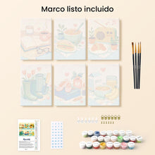 Cargar imagen en el visor de la galería, Mini Pintar por números 15x20cm (6 piezas) - Pequeñas Alegrías
