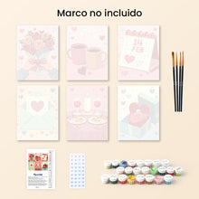 Cargar imagen en el visor de la galería, Mini Pintar por números 15x20cm (6 piezas) - Momentos de Felicidad