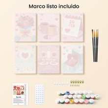 Cargar imagen en el visor de la galería, Mini Pintar por números 15x20cm (6 piezas) - Momentos de Felicidad