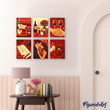 Cargar imagen en el visor de la galería, Mini Pintar por números 15x20cm (6 piezas) - Romance y Amor