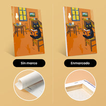 Cargar imagen en el visor de la galería, Mini Pintar por números 15x20cm (6 piezas) - Gato Estilo Van Gogh