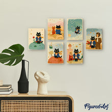Cargar imagen en el visor de la galería, Mini Pintar por números 15x20cm (6 piezas) - El Gatito