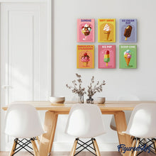 Cargar imagen en el visor de la galería, Mini Pintar por números 15x20cm (6 piezas) - Helados Retro