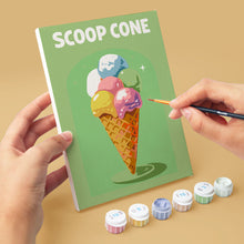 Cargar imagen en el visor de la galería, Mini Pintar por números 15x20cm (6 piezas) - Helados Retro