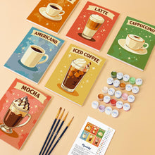 Cargar imagen en el visor de la galería, Mini Pintar por números 15x20cm (6 piezas) - Café Clásico