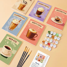 Cargar imagen en el visor de la galería, Mini Pintar por números 15x20cm (6 piezas) - Cafés del Mundo