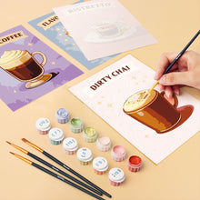 Cargar imagen en el visor de la galería, Mini Pintar por números 15x20cm (6 piezas) - Cafés del Mundo