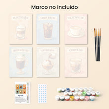 Cargar imagen en el visor de la galería, Mini Pintar por números 15x20cm (6 piezas) - Café de Especialidad