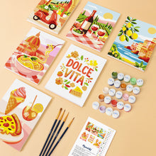 Cargar imagen en el visor de la galería, Mini Pintar por números 15x20cm (6 piezas) - Escape Mediterráneo