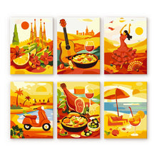 Cargar imagen en el visor de la galería, Mini Pintar por números 15x20cm (6 piezas) - España Vibrante Figured'Art