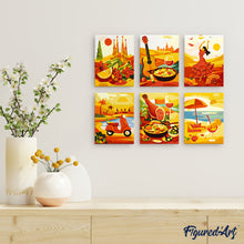 Cargar imagen en el visor de la galería, Mini Pintar por números 15x20cm (6 piezas) - España Vibrante