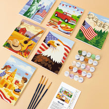 Cargar imagen en el visor de la galería, Mini Pintar por números 15x20cm (6 piezas) - Hola USA