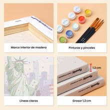 Cargar imagen en el visor de la galería, Mini Pintar por números 15x20cm (6 piezas) - Hola USA
