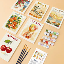 Cargar imagen en el visor de la galería, Mini Pintar por números 15x20cm (6 piezas) - Dolce Italia