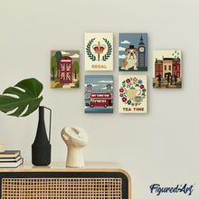Cargar imagen en el visor de la galería, Mini Pintar por números 15x20cm (6 piezas) - Encanto Británico