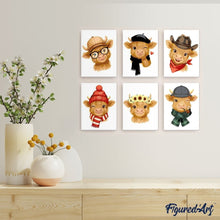 Cargar imagen en el visor de la galería, Mini Pintar por números 15x20cm (6 piezas) - Campesinos Encantadores