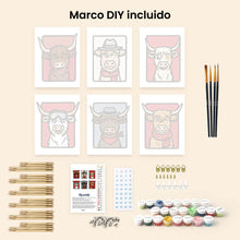Cargar imagen en el visor de la galería, Mini Pintar por números 15x20cm (6 piezas) - Equipo Muu