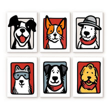 Cargar imagen en el visor de la galería, Mini Pintar por números 15x20cm (6 piezas) - Amigos con Bandana 1 Figured'Art