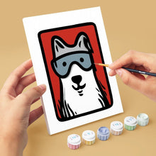 Cargar imagen en el visor de la galería, Mini Pintar por números 15x20cm (6 piezas) - Amigos con Bandana 1