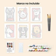 Cargar imagen en el visor de la galería, Mini Pintar por números 15x20cm (6 piezas) - Amigos con Bandana 2