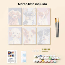 Cargar imagen en el visor de la galería, Mini Pintar por números 15x20cm (6 piezas) - Retratos Modernos de Perros 2
