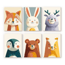 Cargar imagen en el visor de la galería, Mini Pintar por números 15x20cm (6 piezas) - Retratos del Bosque 1 Figured'Art