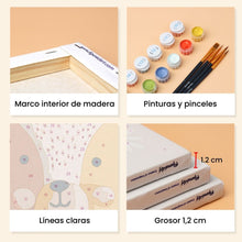Cargar imagen en el visor de la galería, Mini Pintar por números 15x20cm (6 piezas) - Retratos del Bosque 1