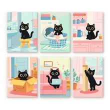 Cargar imagen en el visor de la galería, Mini Pintar por números 15x20cm (6 piezas) - Gatito en Casa Figured'Art