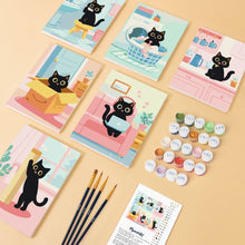 Cargar imagen en el visor de la galería, Mini Pintar por números 15x20cm (6 piezas) - Gatito en Casa