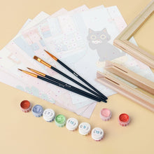 Cargar imagen en el visor de la galería, Mini Pintar por números 15x20cm (6 piezas) - Gatito en Casa