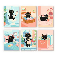 Cargar imagen en el visor de la galería, Mini Pintar por números 15x20cm (6 piezas) - Gatito Juguetón Figured'Art