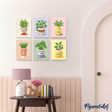 Cargar imagen en el visor de la galería, Mini Pintar por números 15x20cm (6 piezas) - Macetas Diarias