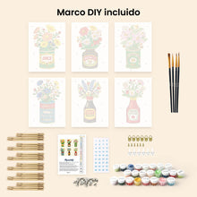 Cargar imagen en el visor de la galería, Mini Pintar por números 15x20cm (6 piezas) - Botellas Florecientes