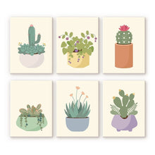 Cargar imagen en el visor de la galería, Mini Pintar por números 15x20cm (6 piezas) - Colección de Cactus Tiernos 1 Figured'Art