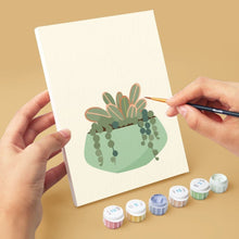 Cargar imagen en el visor de la galería, Mini Pintar por números 15x20cm (6 piezas) - Colección de Cactus Tiernos 1