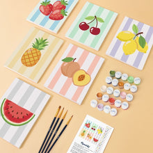 Cargar imagen en el visor de la galería, Mini Pintar por números 15x20cm (6 piezas) - Set de Frutas Soleadas