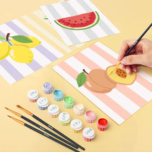 Cargar imagen en el visor de la galería, Mini Pintar por números 15x20cm (6 piezas) - Set de Frutas Soleadas