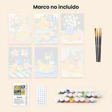 Cargar imagen en el visor de la galería, Mini Pintar por números 15x20cm (6 piezas) - Ramo Dorado de Limones