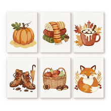 Cargar imagen en el visor de la galería, Mini Pintar por números 15x20cm (6 piezas) - Hygge de Otoño Figured'Art
