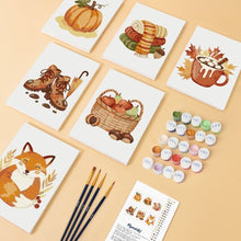 Cargar imagen en el visor de la galería, Mini Pintar por números 15x20cm (6 piezas) - Hygge de Otoño