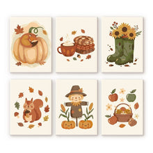 Cargar imagen en el visor de la galería, Mini Pintar por números 15x20cm (6 piezas) - Cosecha de Otoño Figured'Art
