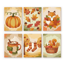 Cargar imagen en el visor de la galería, Mini Pintar por números 15x20cm (6 piezas) - Otoño en el Bosque Figured'Art